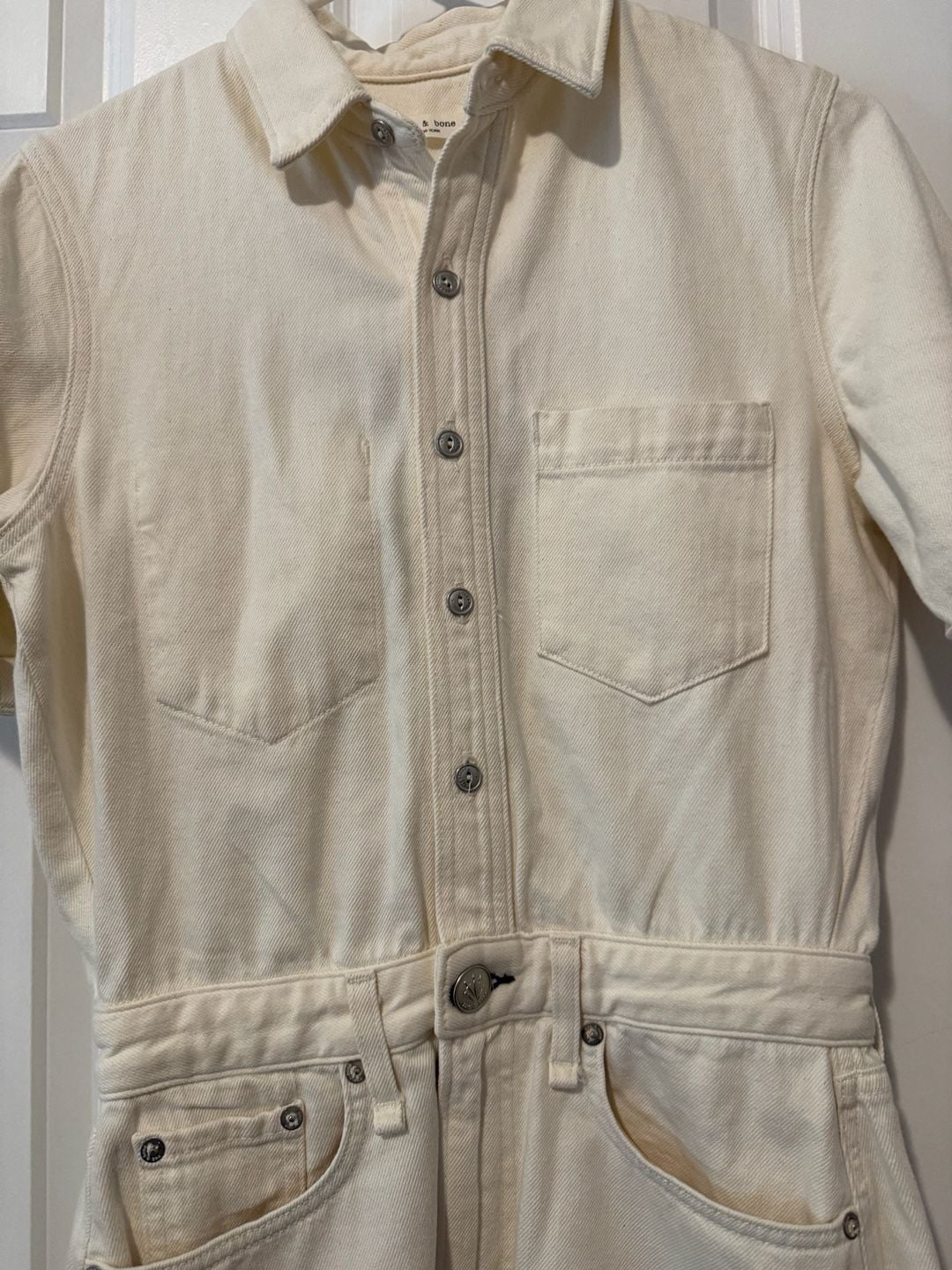 NWT Rag & Bone All In One Off White Denim Shirt Dress Size XS 5
