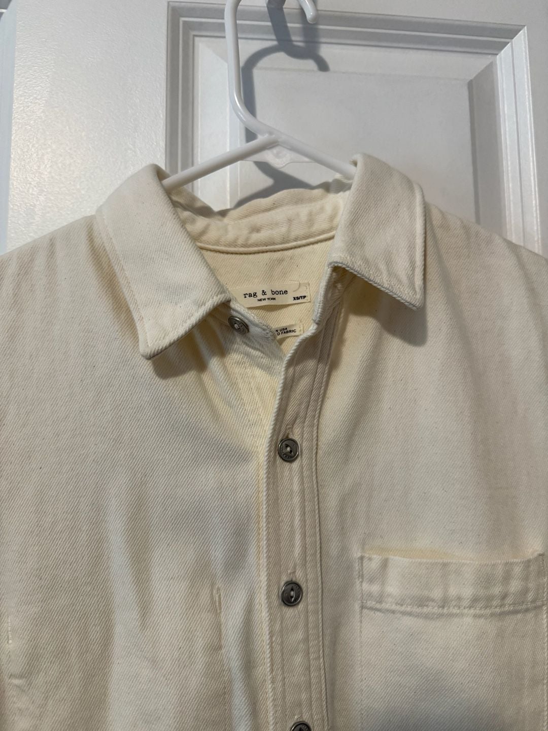 NWT Rag & Bone All In One Off White Denim Shirt Dress Size XS 6
