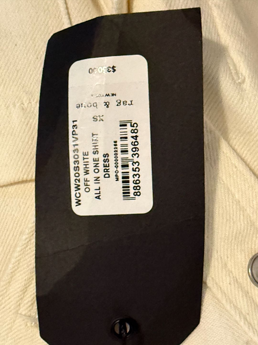 NWT Rag & Bone All In One Off White Denim Shirt Dress Size XS 11