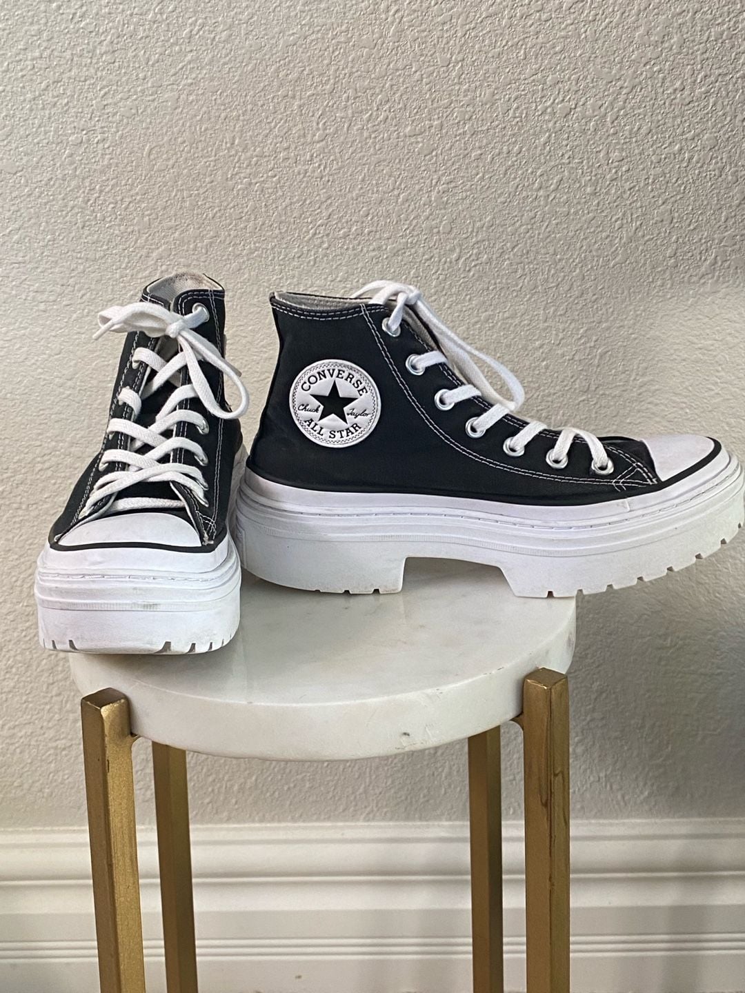 Converse Chuck Taylor All Star Lugged Heel Platform Black White 2