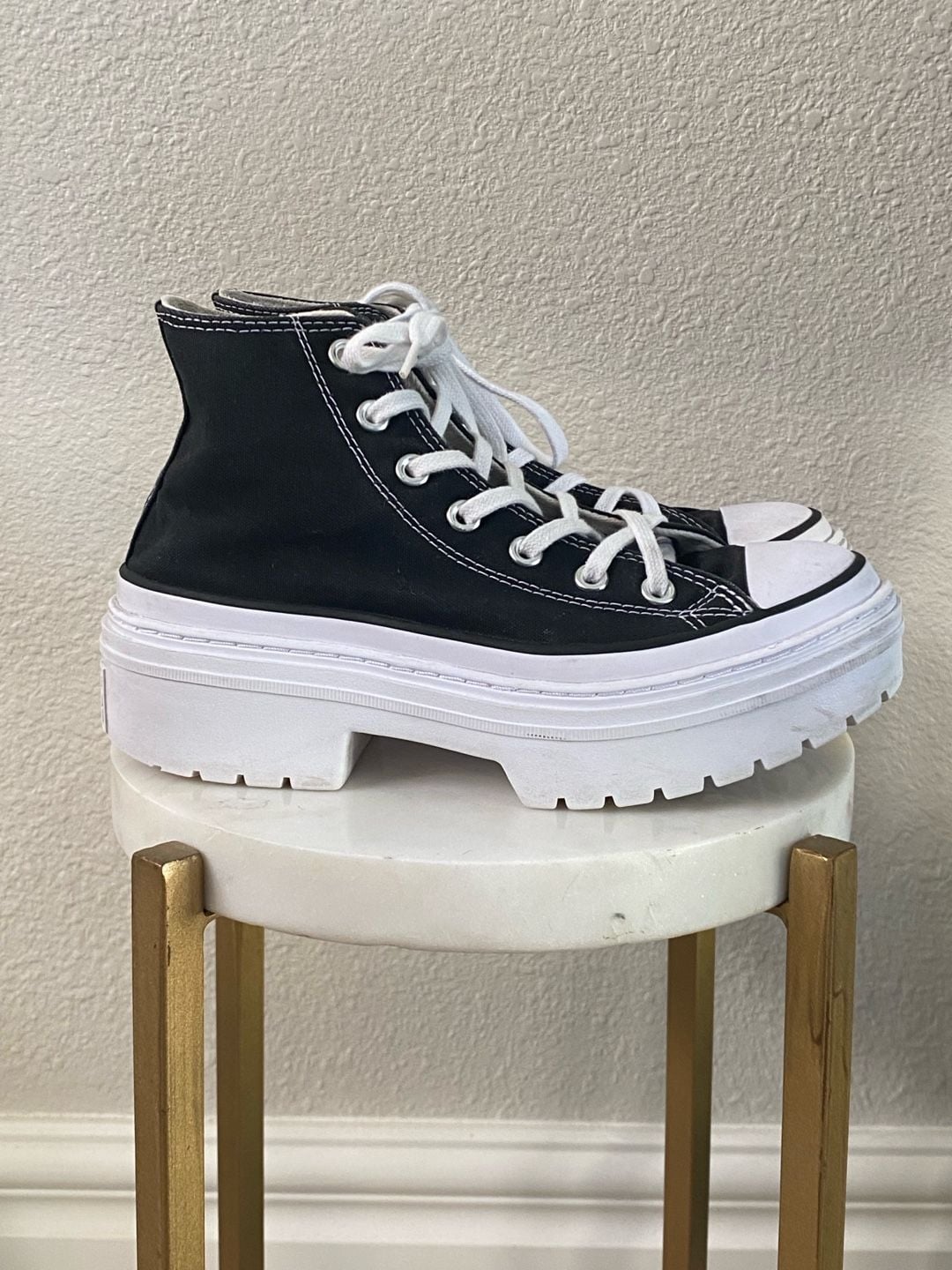 Converse Chuck Taylor All Star Lugged Heel Platform Black White 5