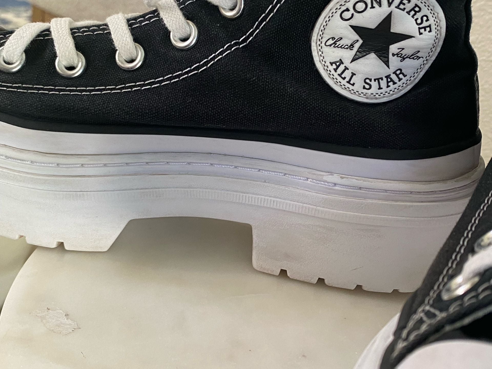 Converse Chuck Taylor All Star Lugged Heel Platform Black White 9