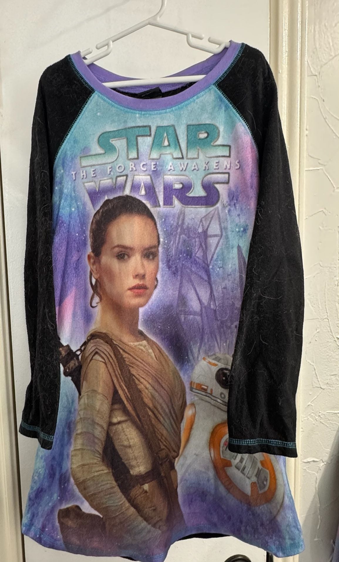 Star Wars The Force Awakens Rey Pajama Shirt Size L/G 1