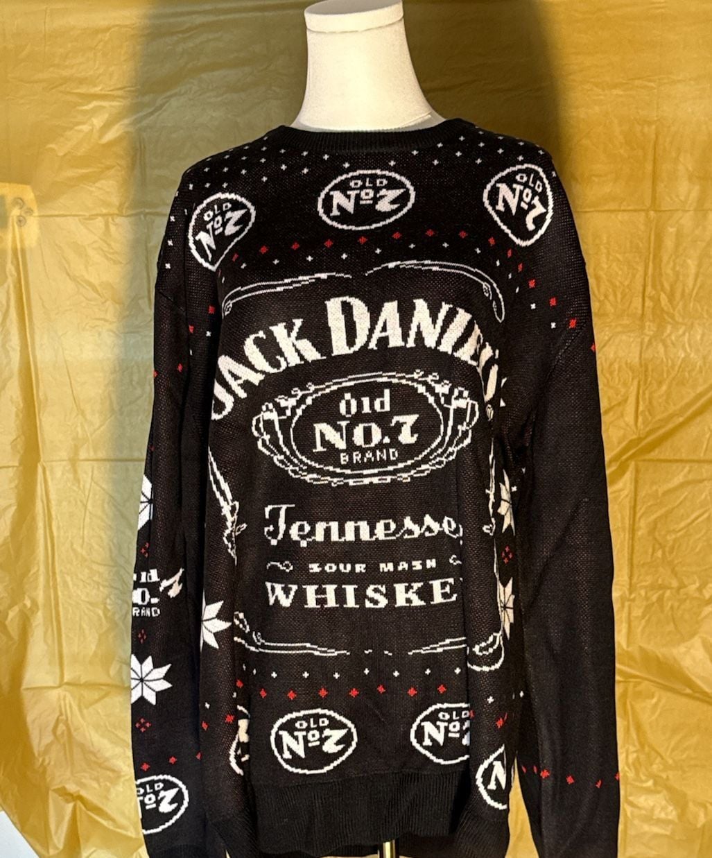 Locale Outdoor Jack Daniels Christmas Sweater Size XXXLARGE Black Knit 2
