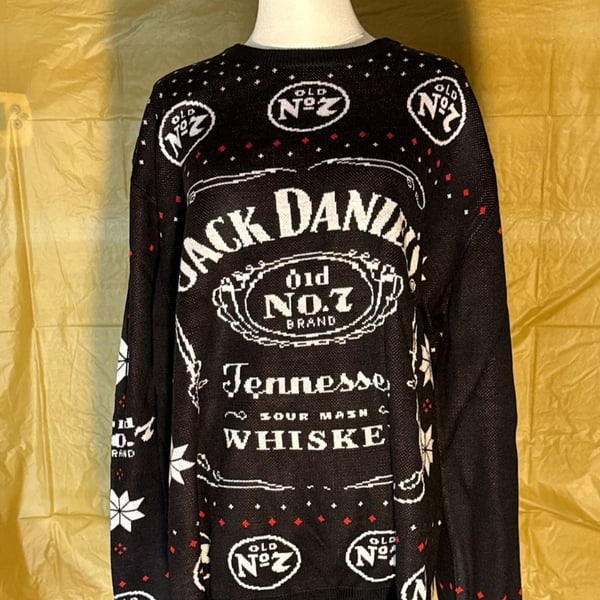 Locale Outdoor Jack Daniels Christmas Sweater Size XXXLARGE Black Knit