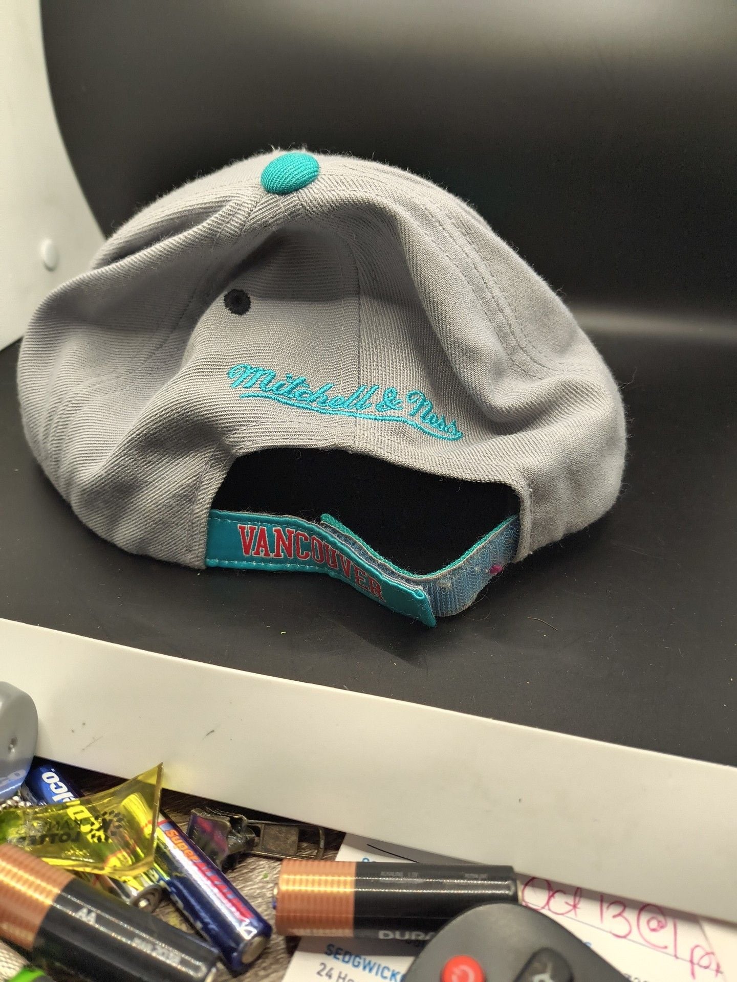 Mitchell & Ness Vancouver Grizzlies Hat Adjustable Snapback Grey Teal 3