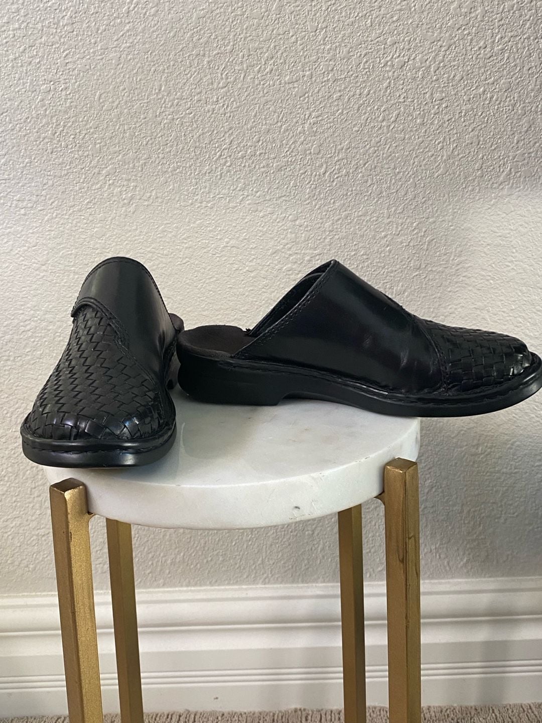 Clarks Black Woven Leather Mules Clogs Comfort Slide Shoes 8m 2