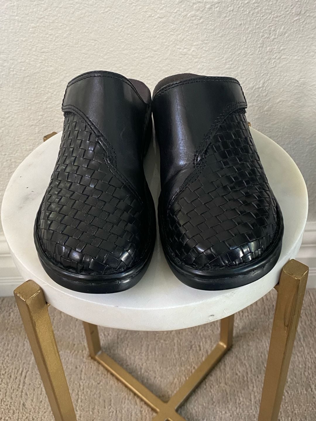 Clarks Black Woven Leather Mules Clogs Comfort Slide Shoes 8m 3