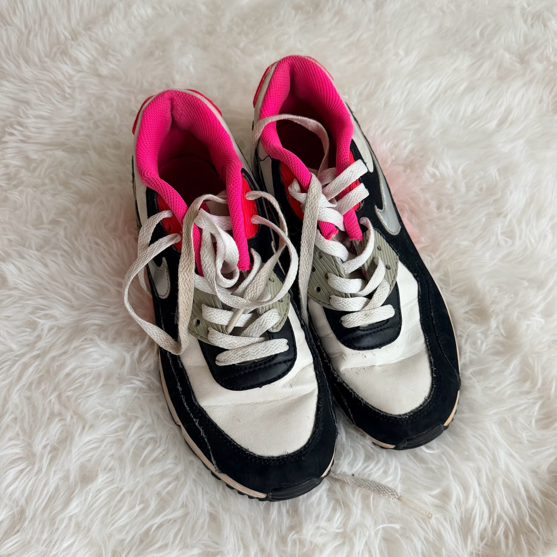 Nike Air Max 90 Running Shoes Black White Pink 2