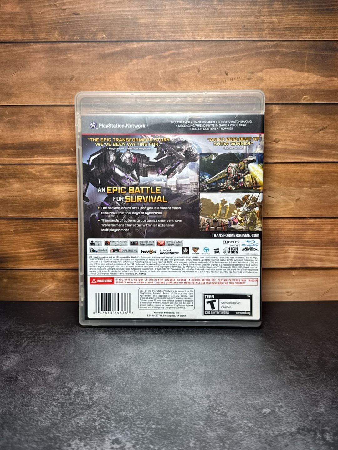Activision Transformers Fall of Cybertron Playstation 3 Game 2