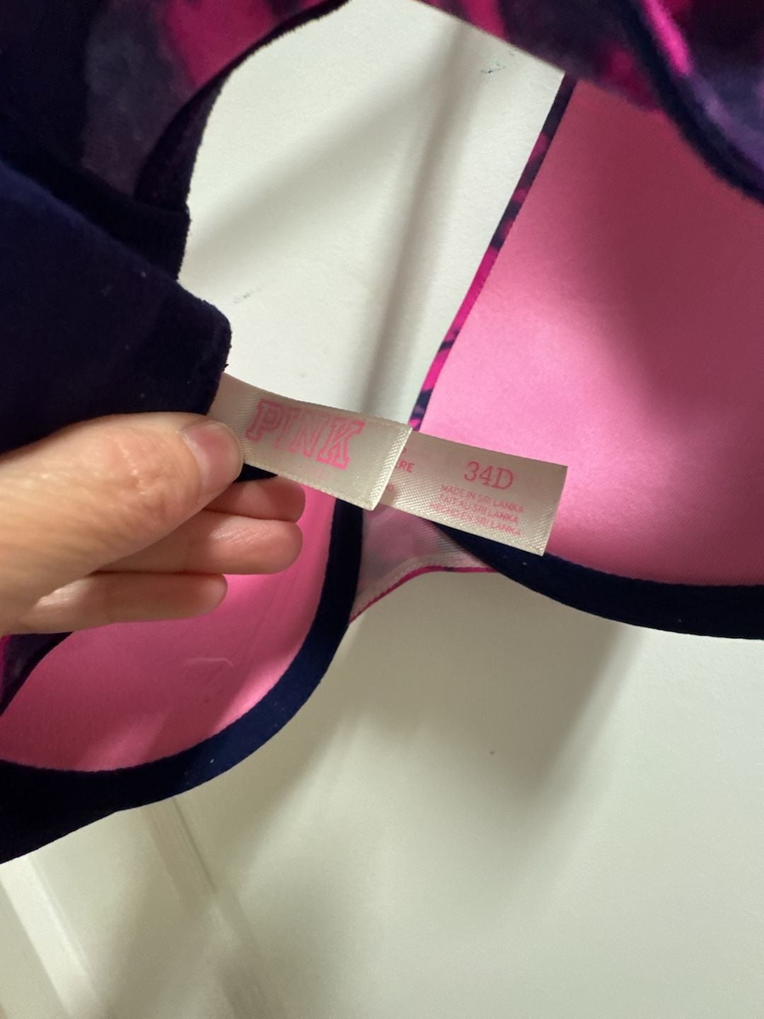Victoria's Secret Pink Wear Everywhere Push Up Bra 34D Tie Dye 5