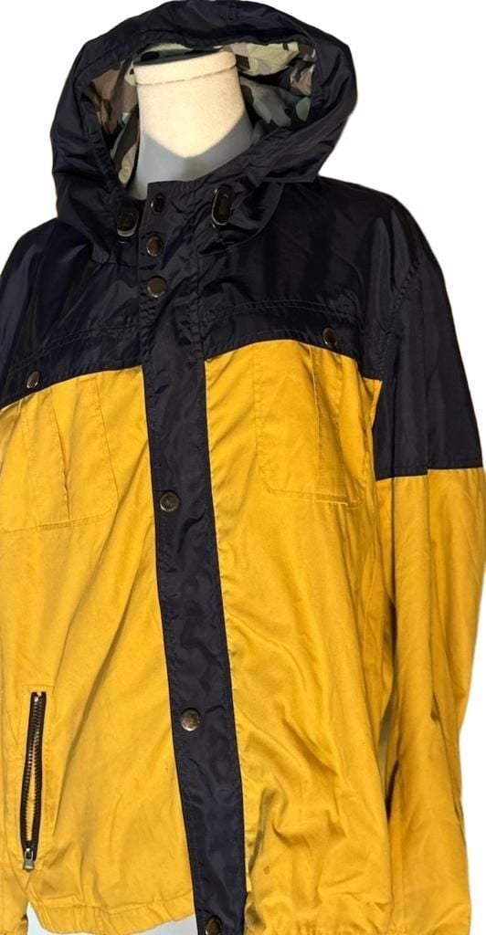 Members Only Jacket Yellow Navy Camo Hooded Coat 1