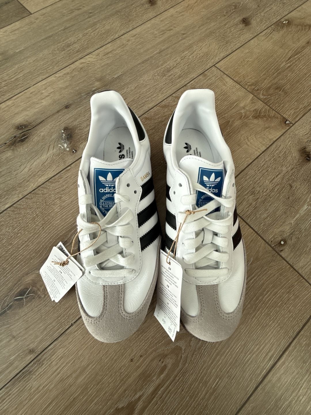 Adidas Samba OG Size 7 White Black Leather Sneakers B75806 New 3
