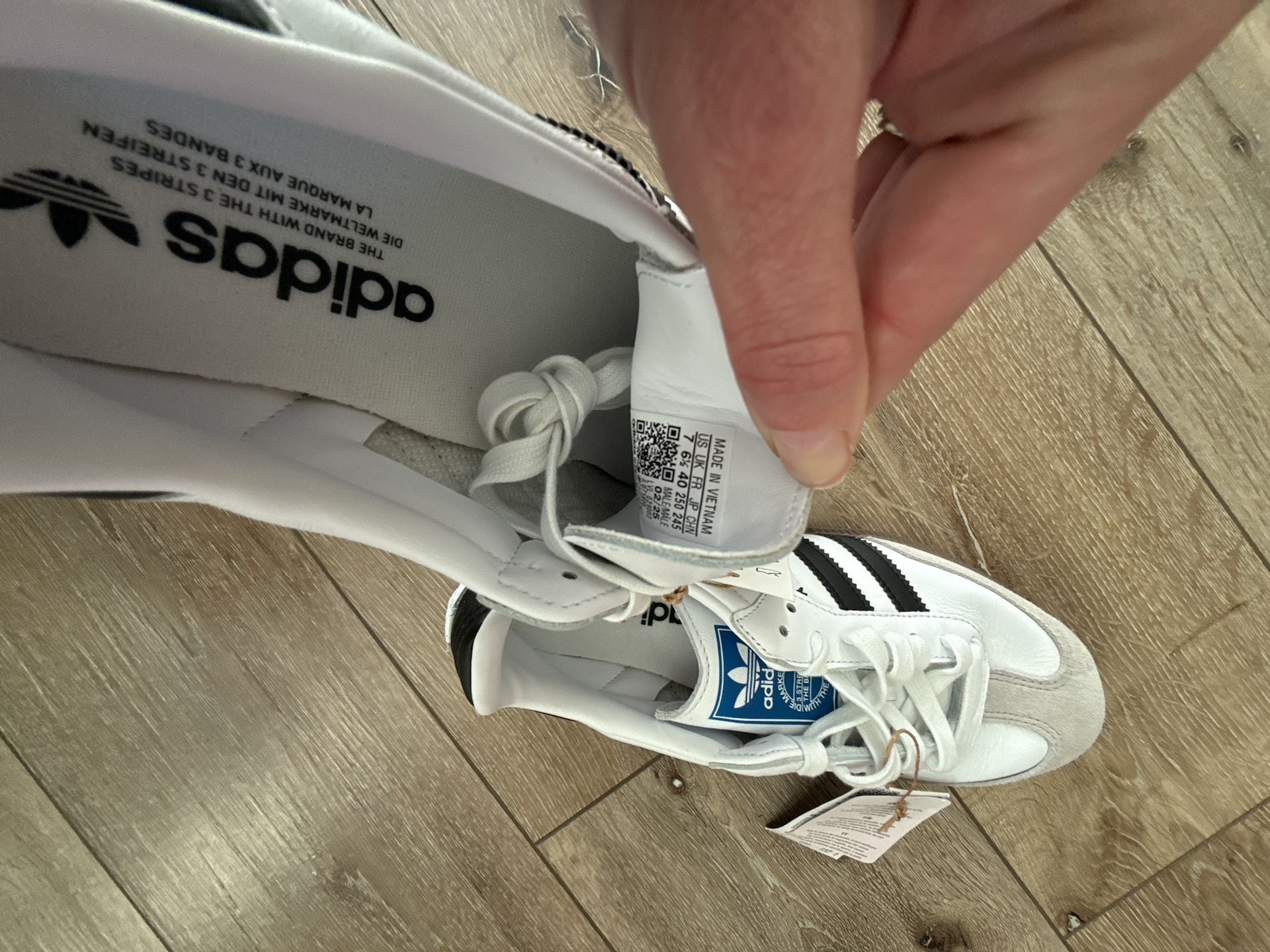 Adidas Samba OG Size 7 White Black Leather Sneakers B75806 New 5