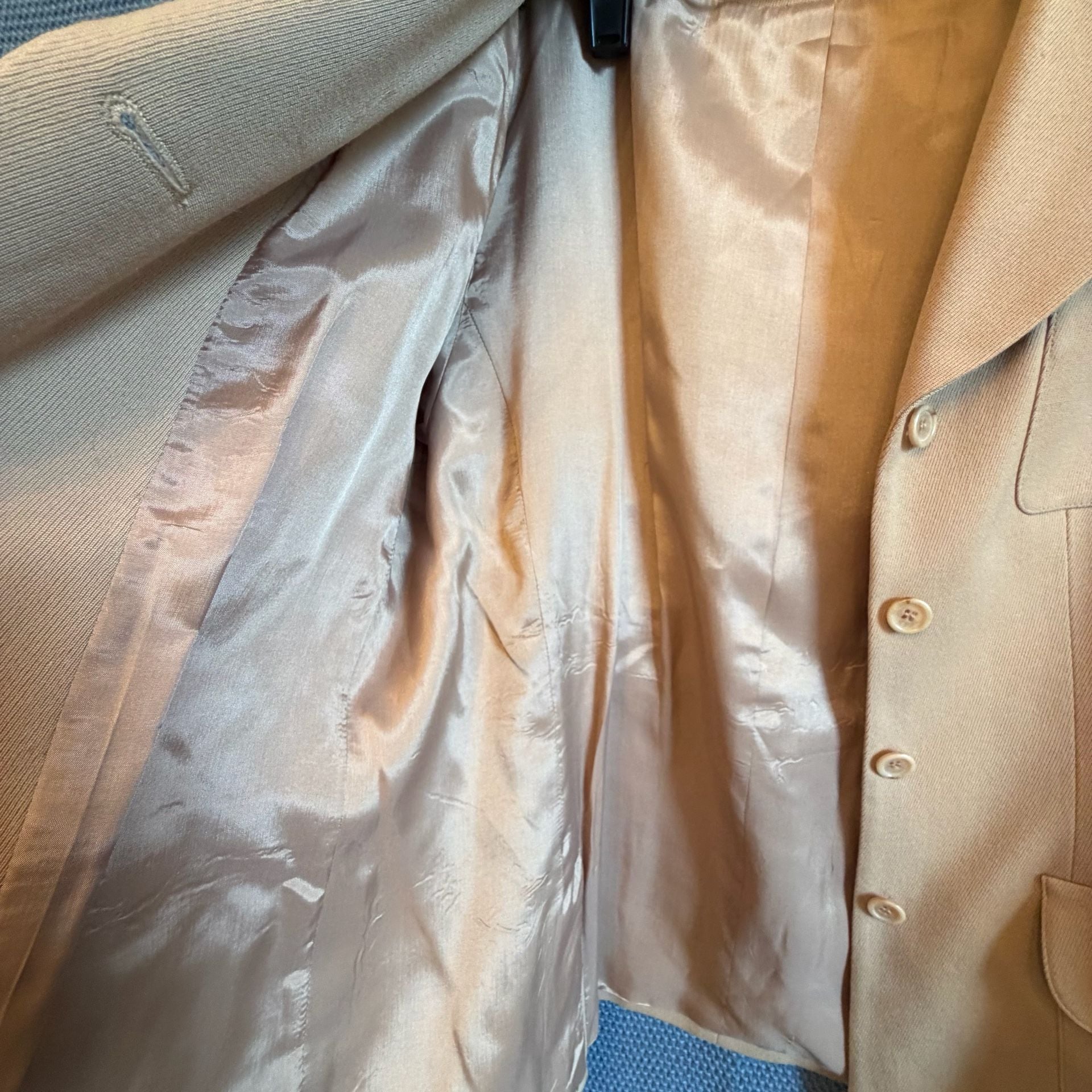 Embassy Row Wool Matching Set Size 8 Tan Pure Wool Vintage Jacket and pants 2