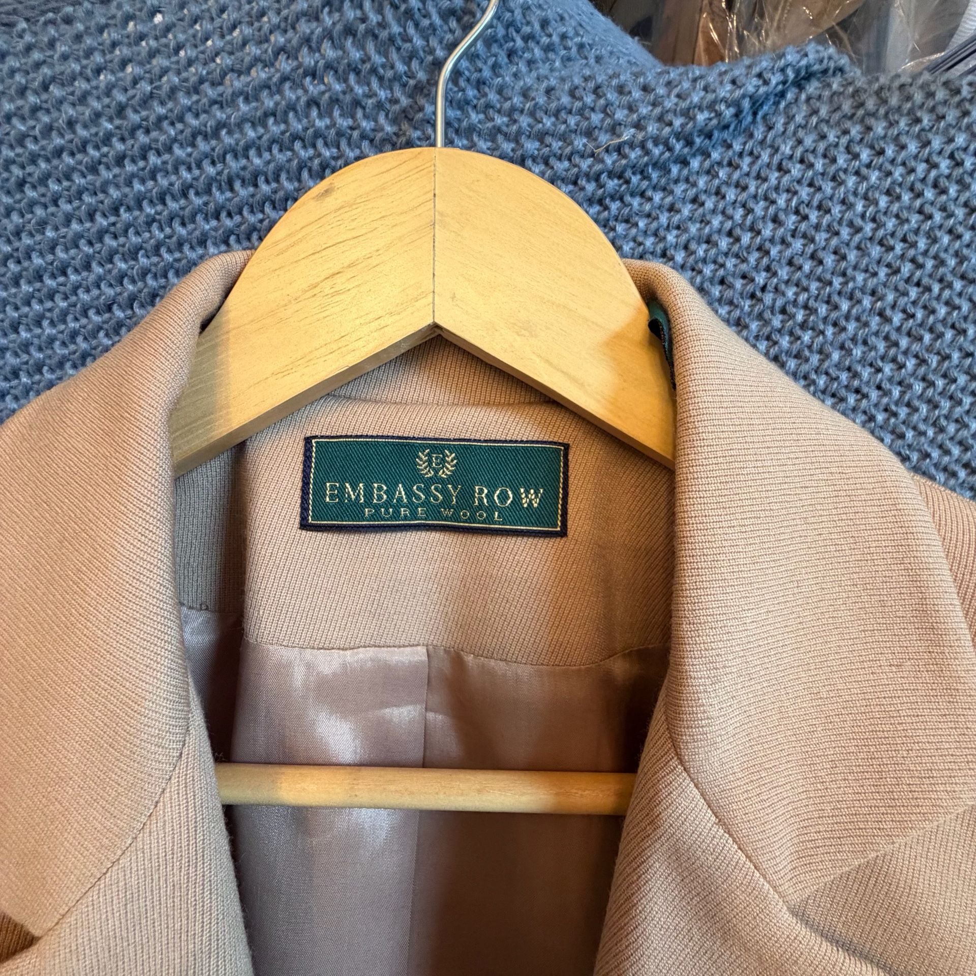 Embassy Row Wool Matching Set Size 8 Tan Pure Wool Vintage Jacket and pants 4