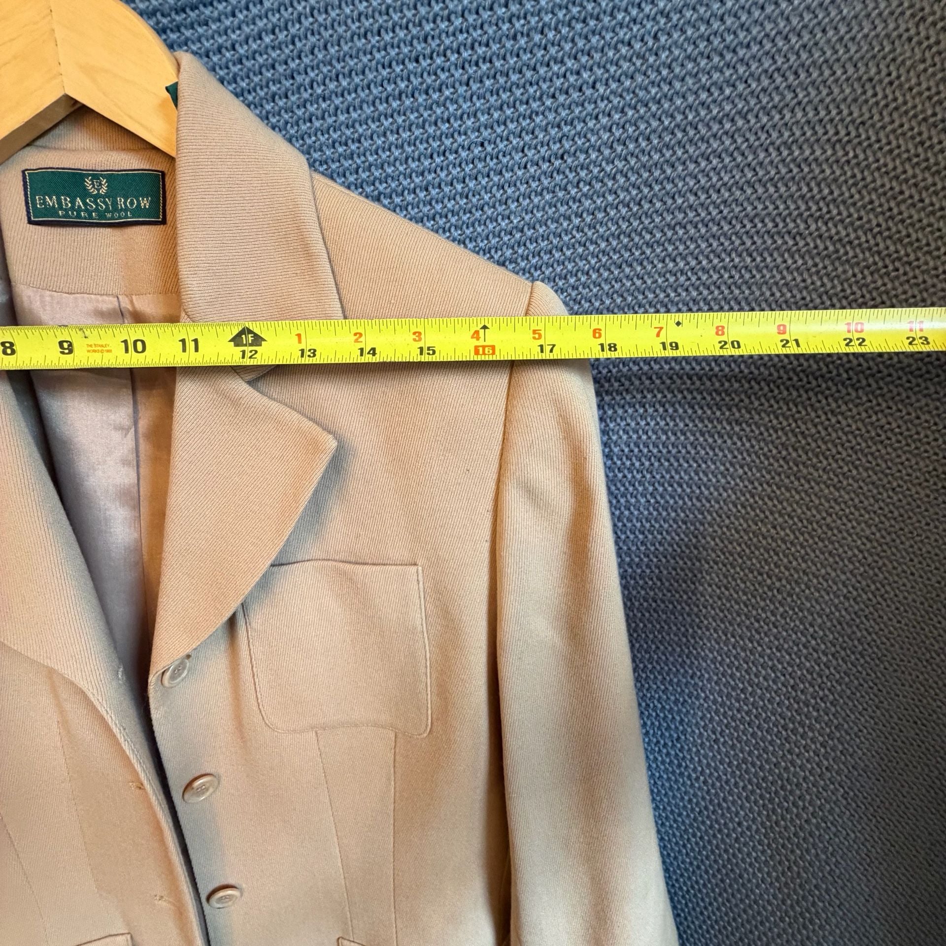 Embassy Row Wool Matching Set Size 8 Tan Pure Wool Vintage Jacket and pants 5