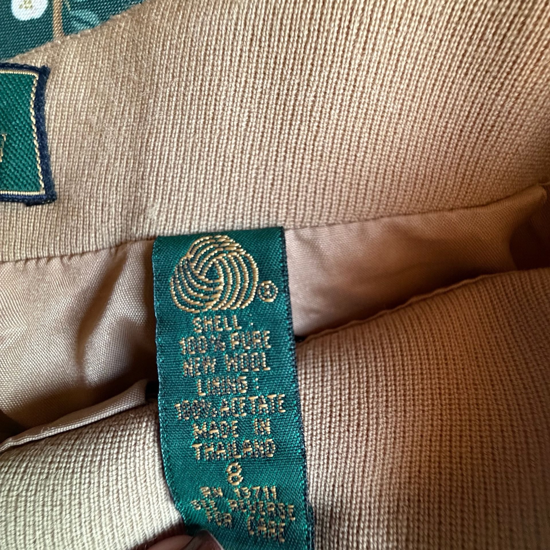 Embassy Row Wool Matching Set Size 8 Tan Pure Wool Vintage Jacket and pants 10