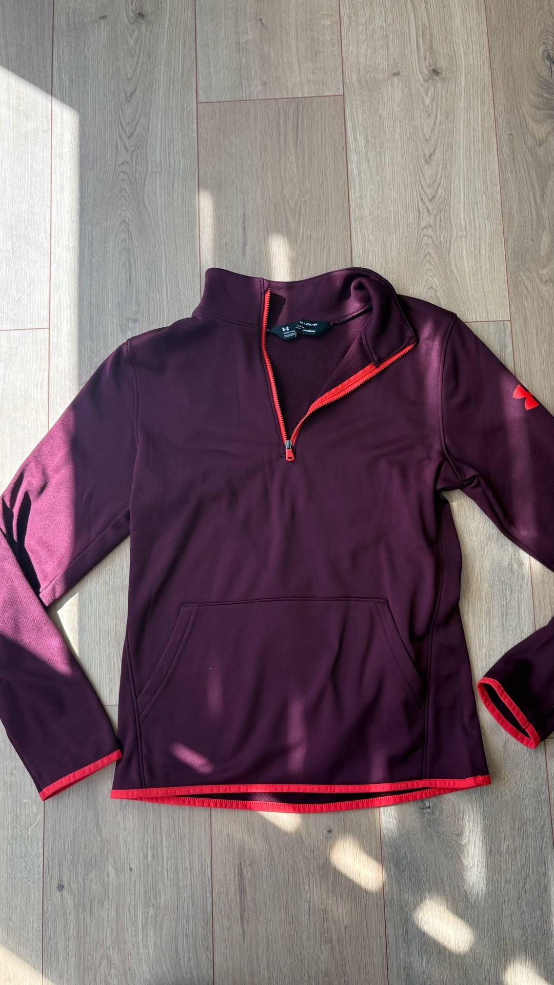 Under Armour ColdGear 1/2 Zip Pullover YXL Maroon Fleece 2