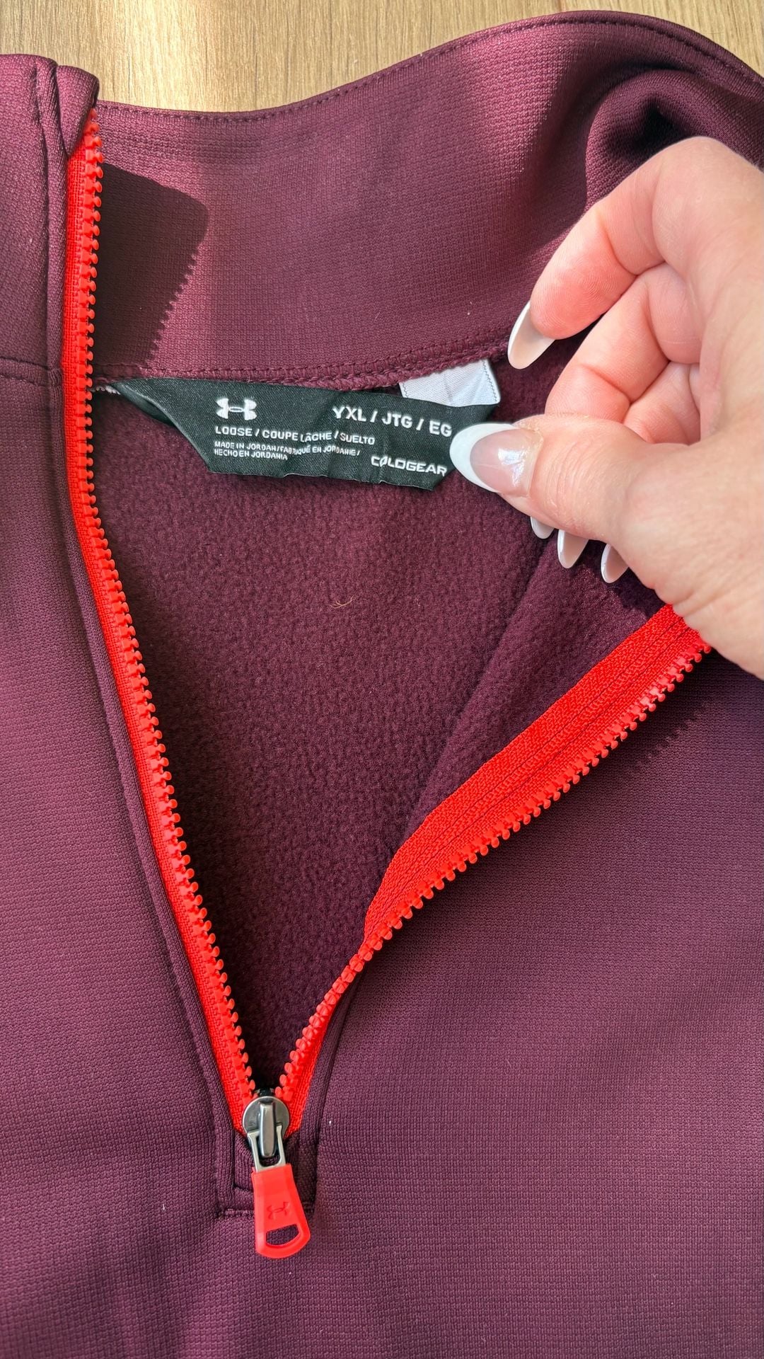 Under Armour ColdGear 1/2 Zip Pullover YXL Maroon Fleece 4