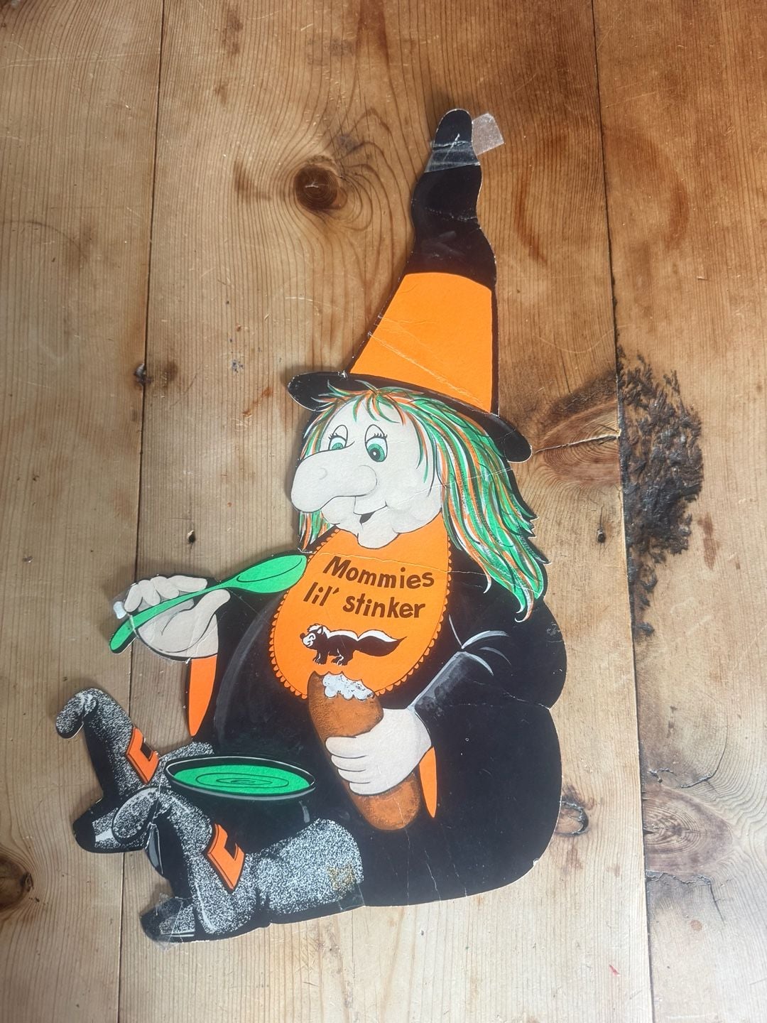 Vintage Beistle Witch Die Cut - Halloween Wall Decoration 1983 1