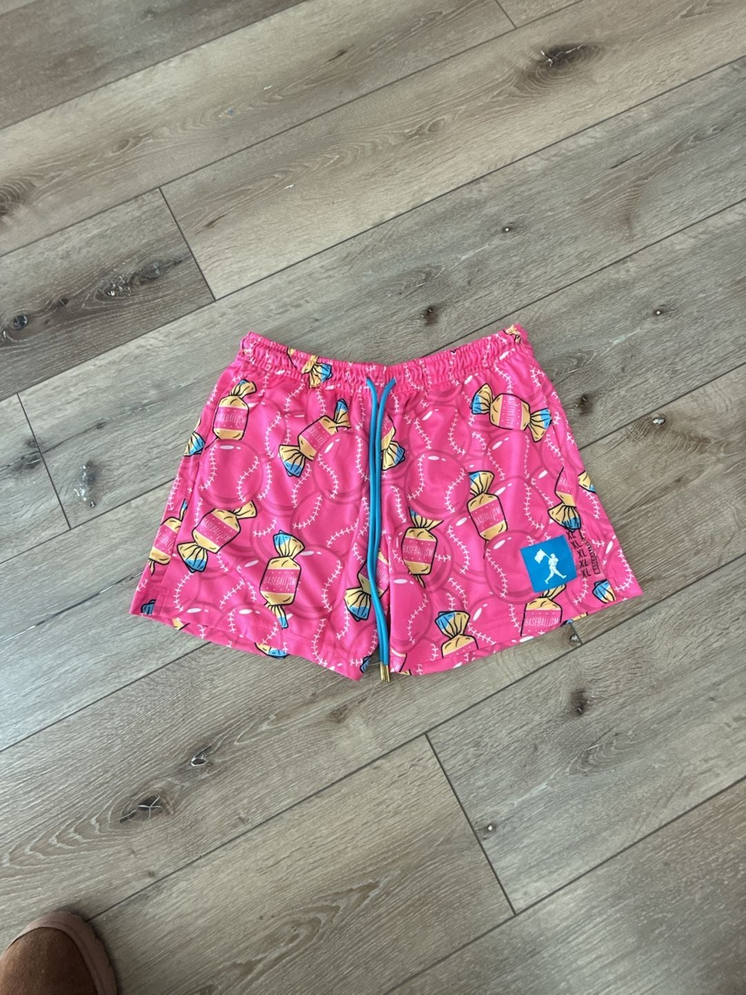 Baseballism Doubles and Bubbles Youth Mesh Shorts Size Extra Large Pink 2