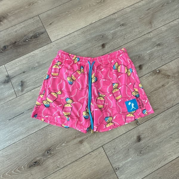 Baseballism Doubles and Bubbles Youth Mesh Shorts Size Extra Large Pink