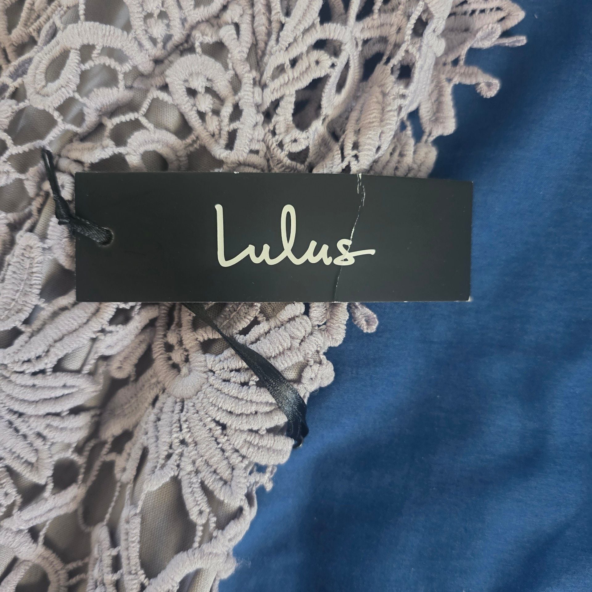NWT Lulus Hidden Talent Backless Grey Lace mini Dress Size L 7