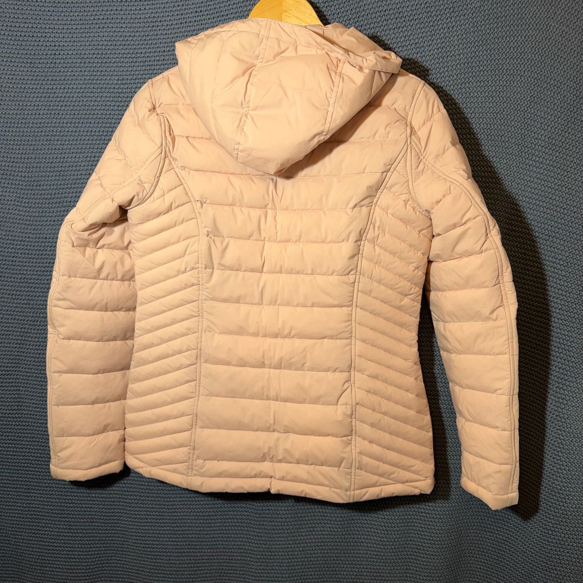 Nautica Puffer Jacket Pink Hooded Quilted Full Zip Coat 7