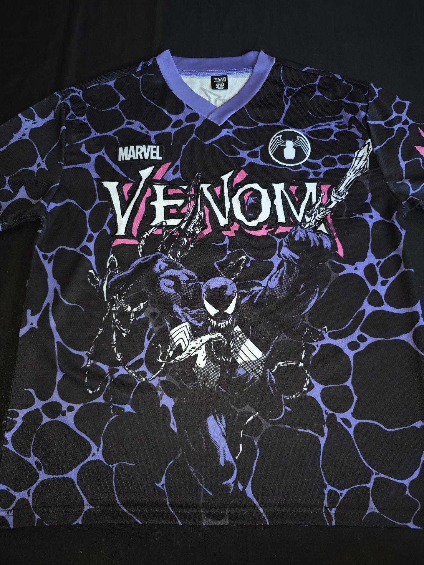 Marvel Neff Venom and spider man soccor shirts both Size Medium 2