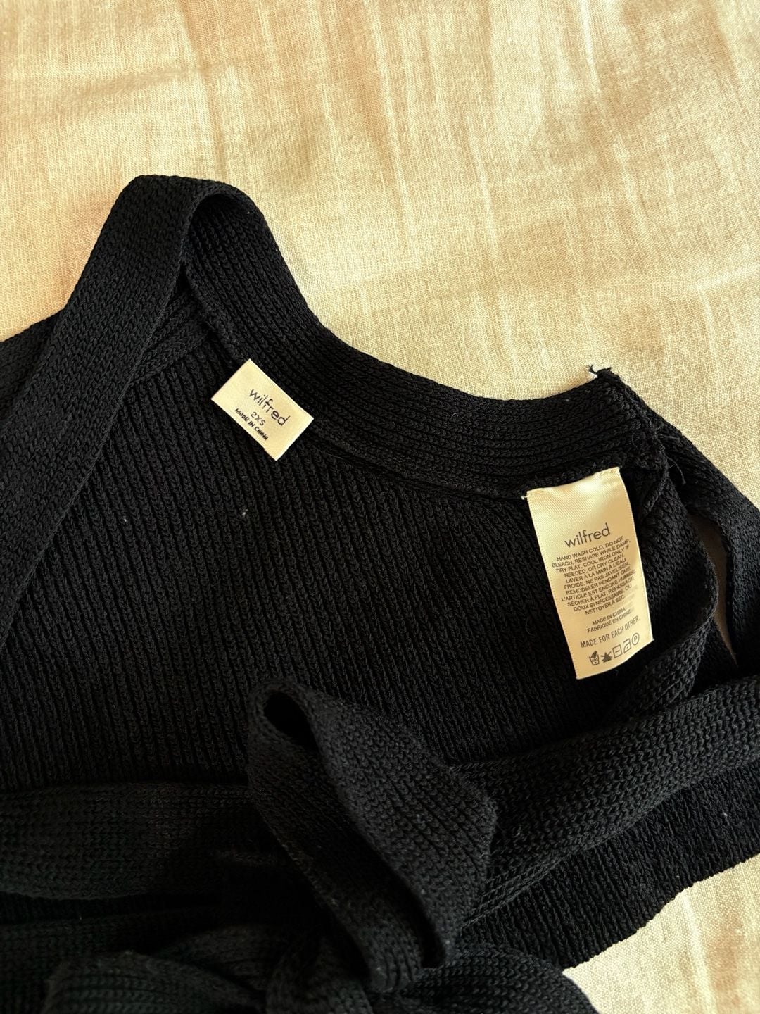 Wilfred Knit Crop Top Black Open Back Sweater Tank 7