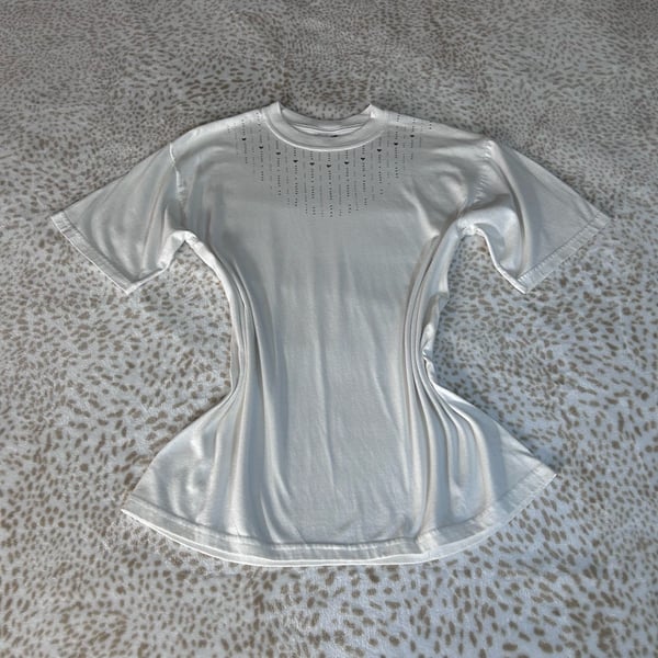 Jerzees Rhinestone Heart T-Shirt Size M White