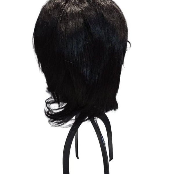 Human Hair Wig Black Short Wavy 831-1B