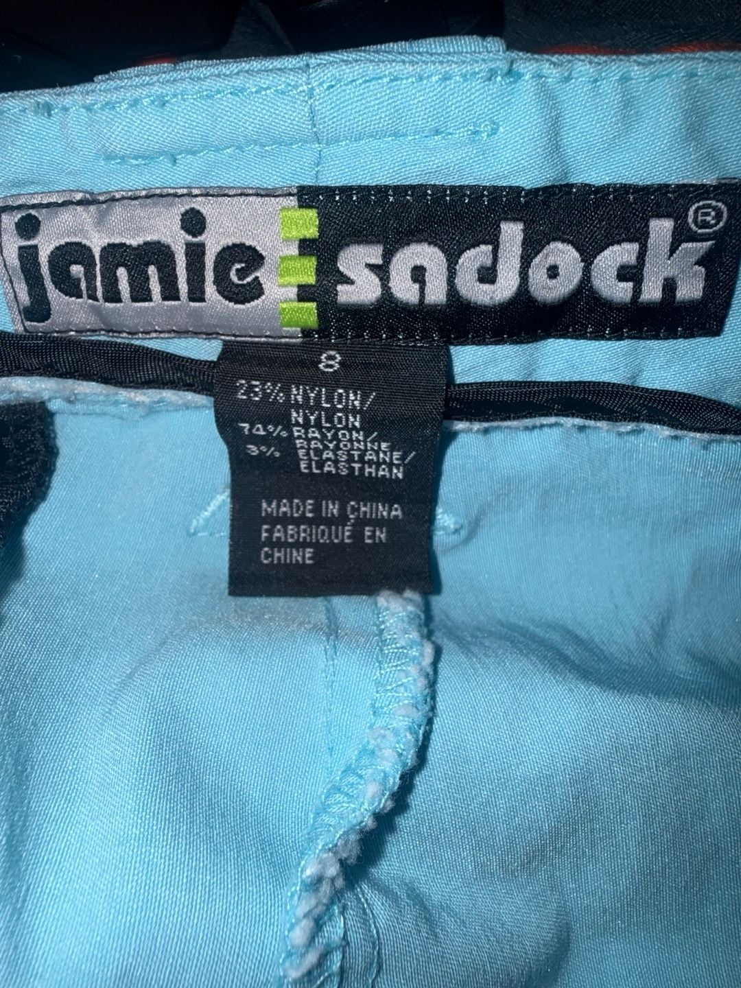 Jamie Sadock Women’s Size 8 Blue Golf Shorts Studded Zip Pockets Bermuda Stretch 6