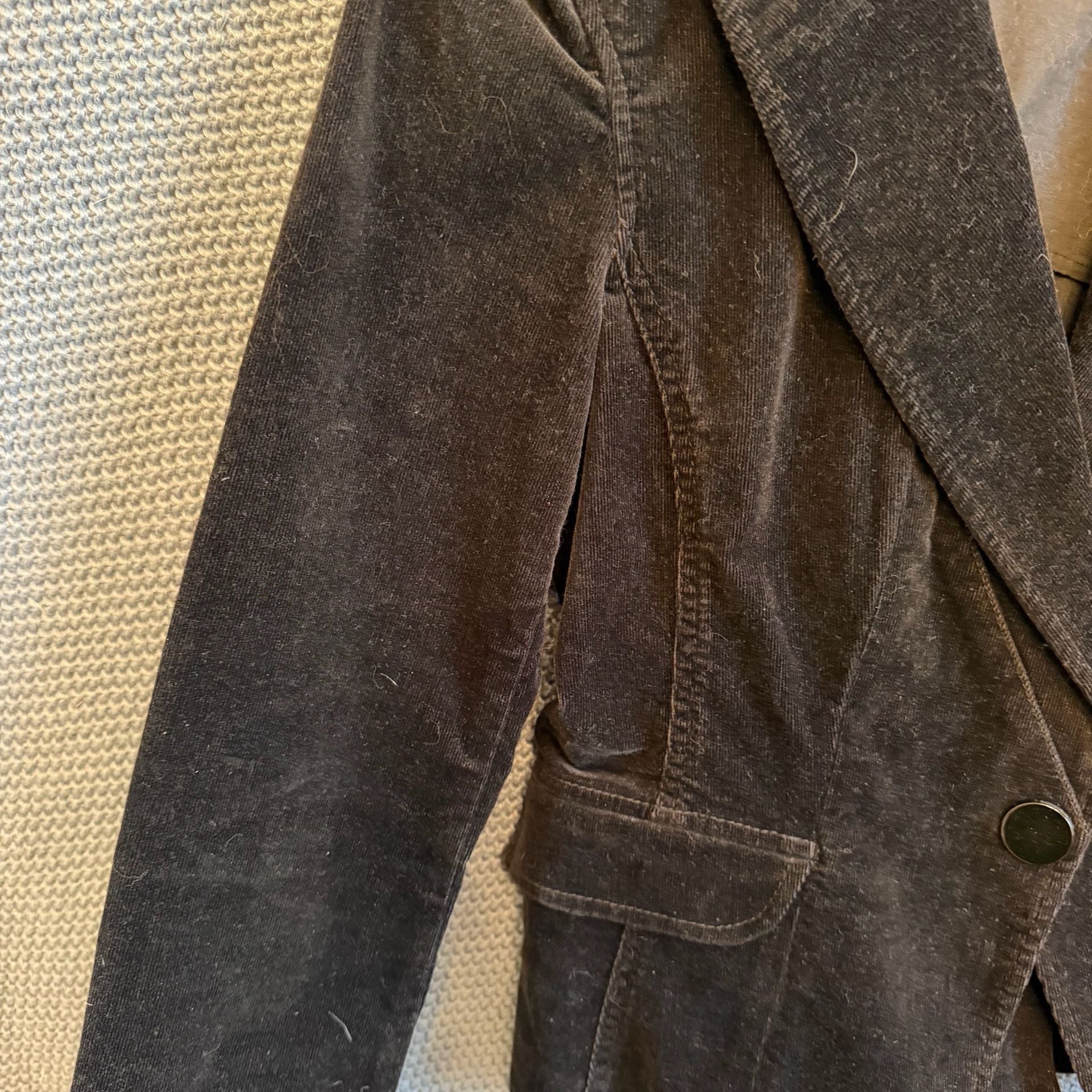 Armani Exchange Corduroy Blazer Size M Black Cotton Blend Jacket 3