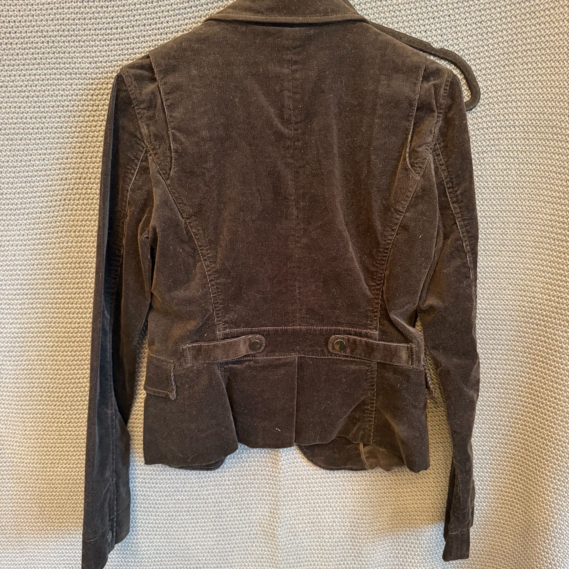 Armani Exchange Corduroy Blazer Size M Black Cotton Blend Jacket 4
