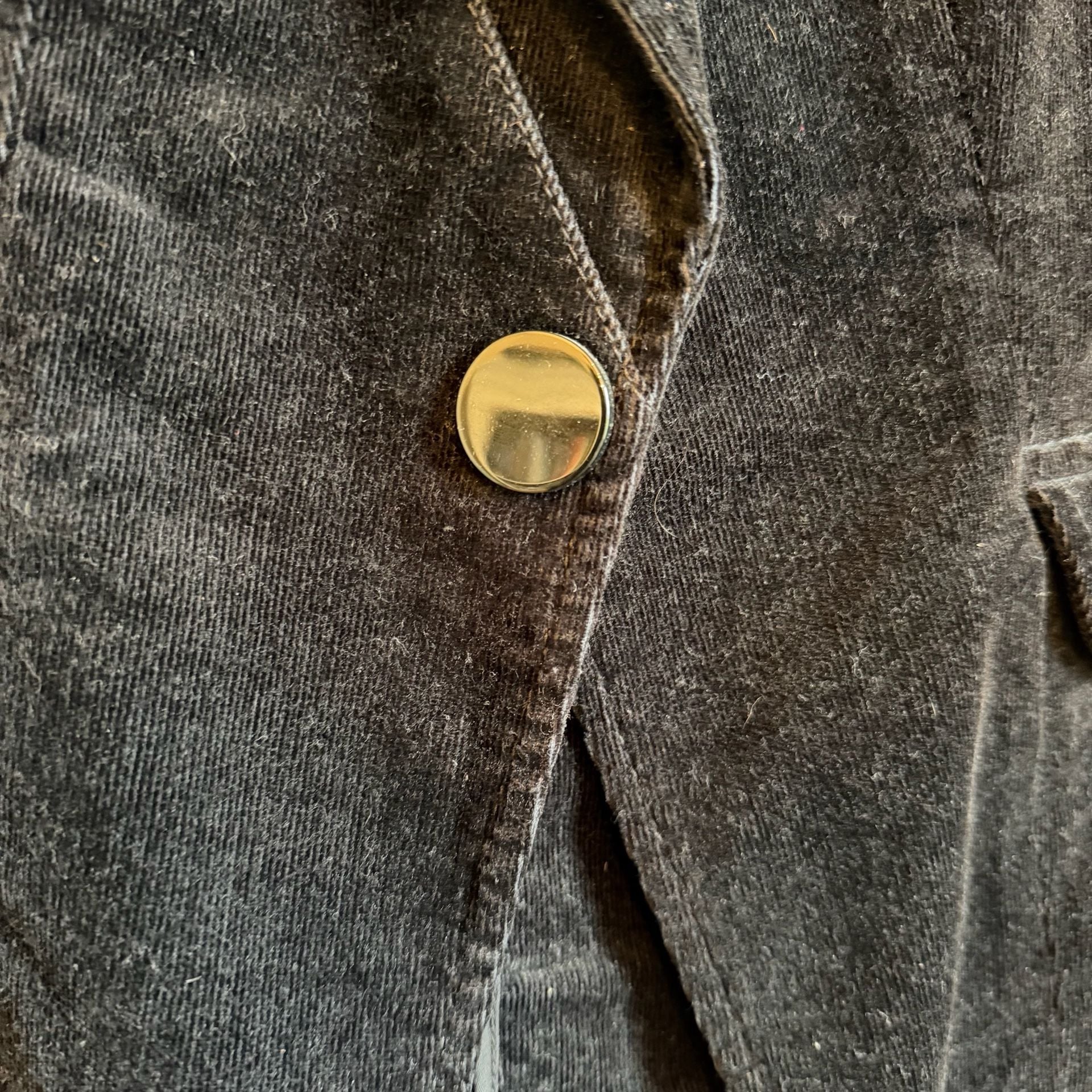 Armani Exchange Corduroy Blazer Size M Black Cotton Blend Jacket 6