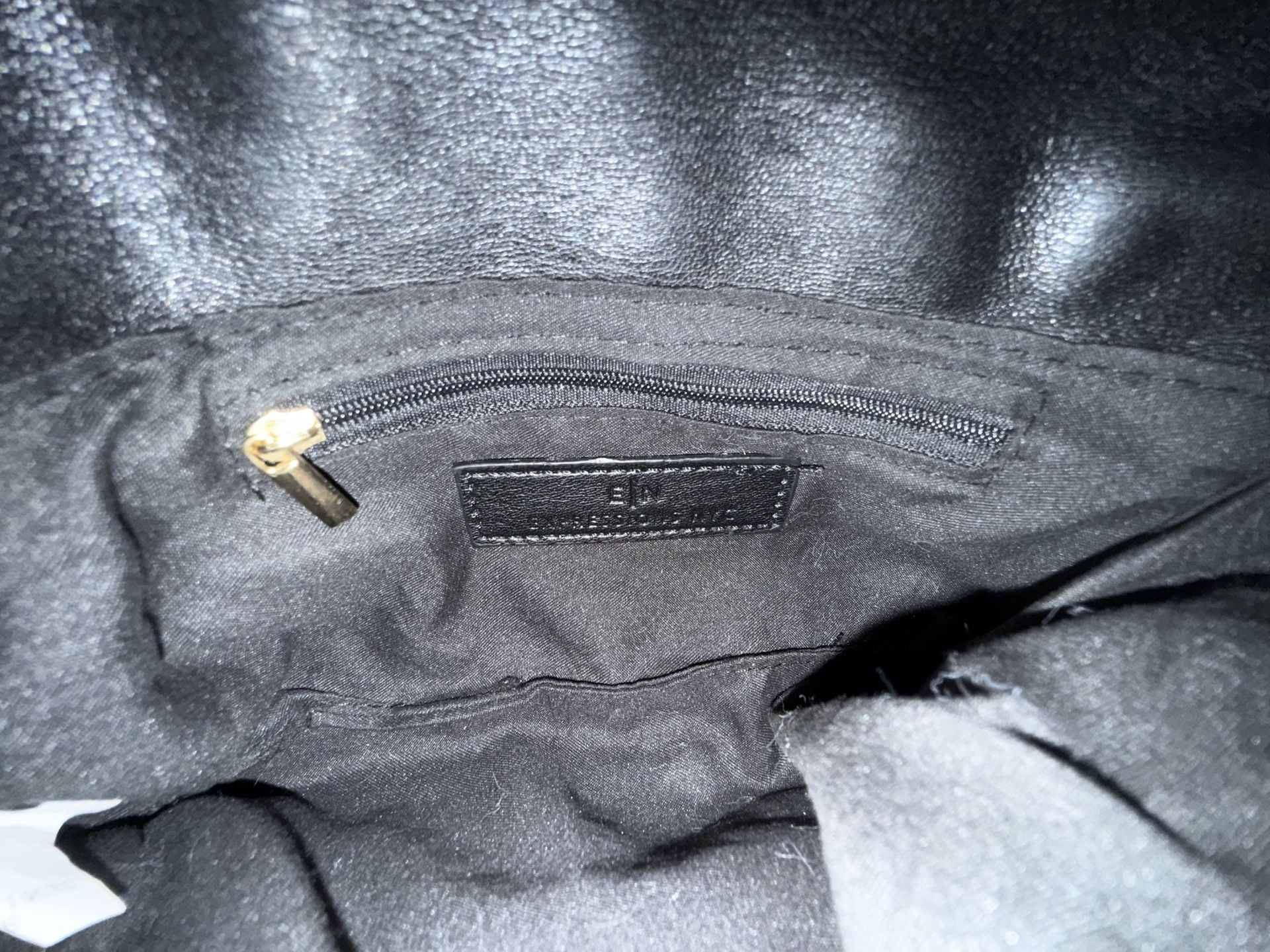 Expressions NYC Quilted Crossbody Bag Black Faux Leather 3