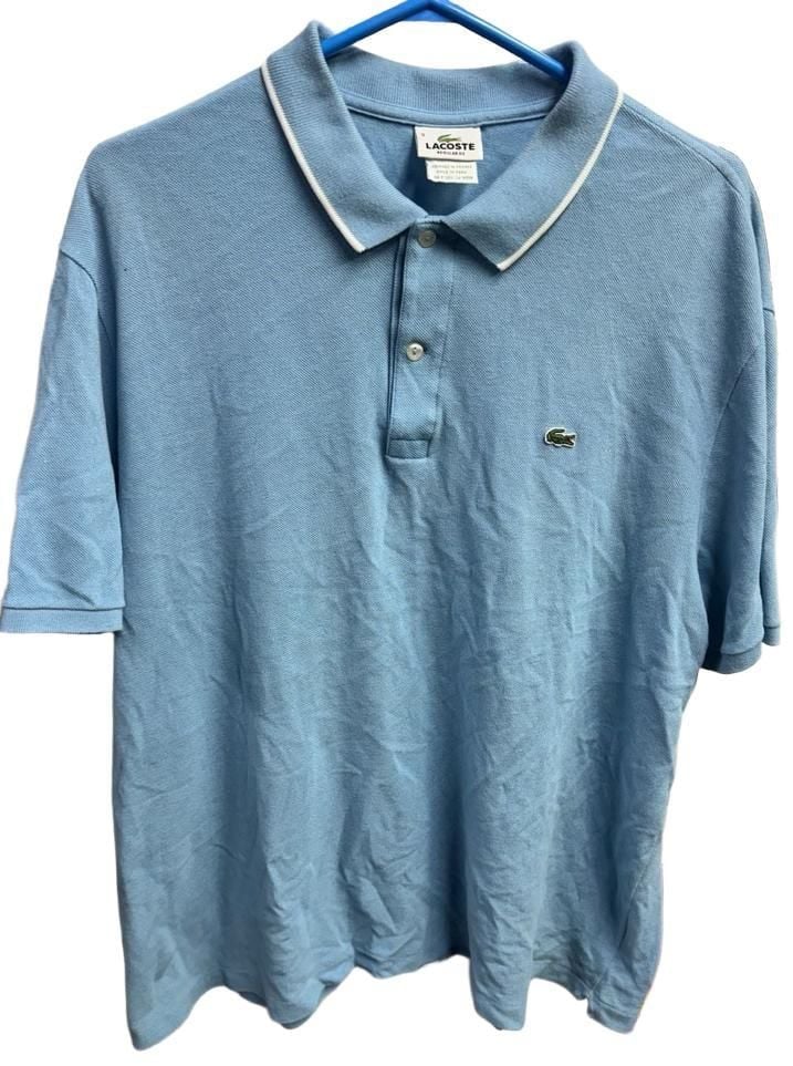 Lacoste Regular Fit Polo Shirt Size 9 Light Blue Cotton Tipped 2