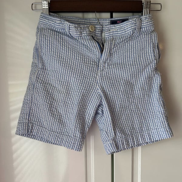 Vineyard Vines Seersucker Shorts Size 6 Blue White Striped Cotton
