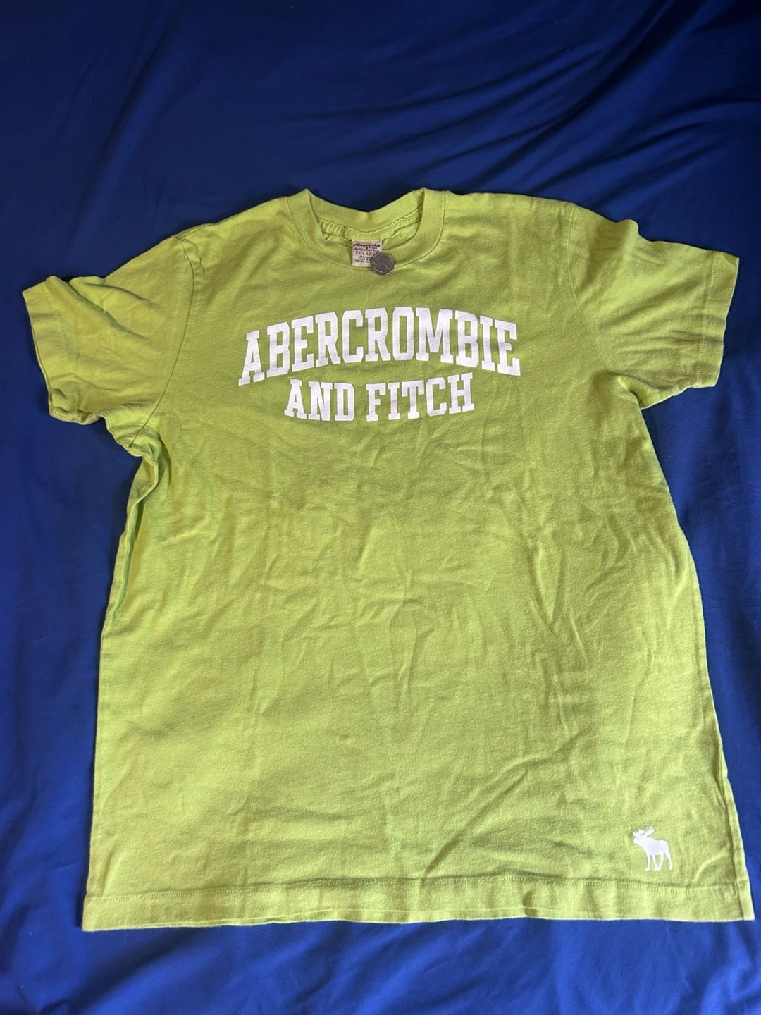 Vintage Abercrombie And Fitch Graphic T-Shirt XX-Large Lime Green Logo 2