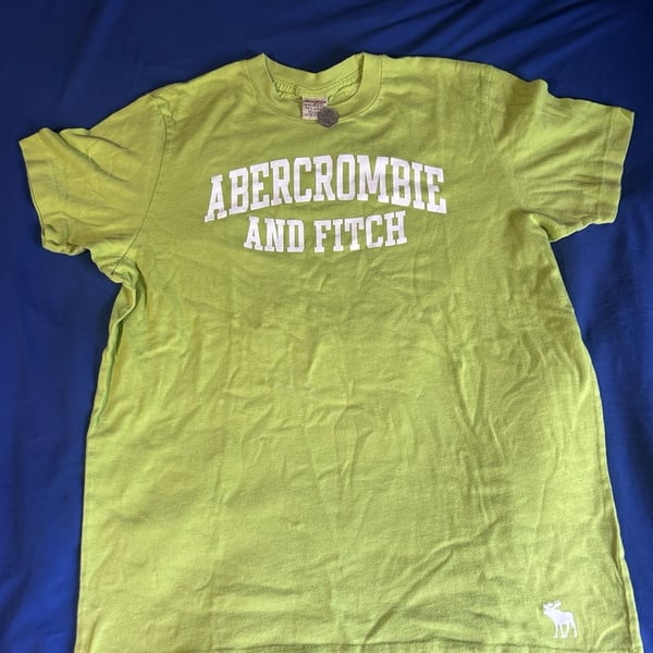 Vintage Abercrombie And Fitch Graphic T-Shirt XX-Large Lime Green Logo