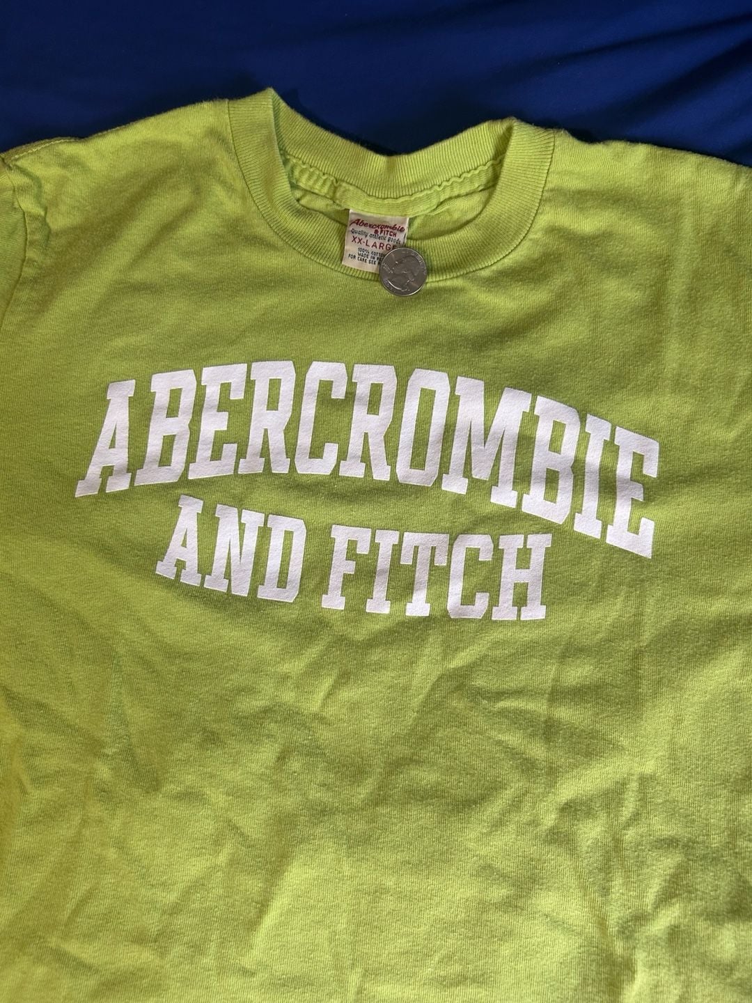 Vintage Abercrombie And Fitch Graphic T-Shirt XX-Large Lime Green Logo 3
