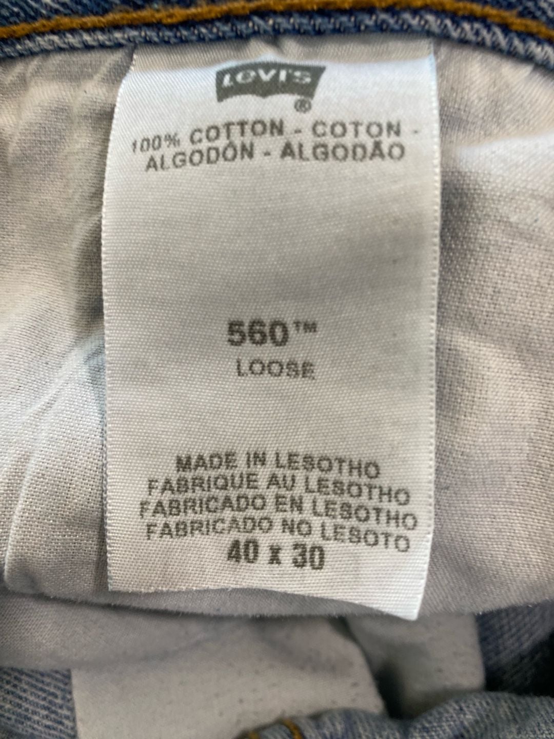 Levi's 560 Comfort Fit Jeans Size W40 L30 Blue Medium Wash Denim 9