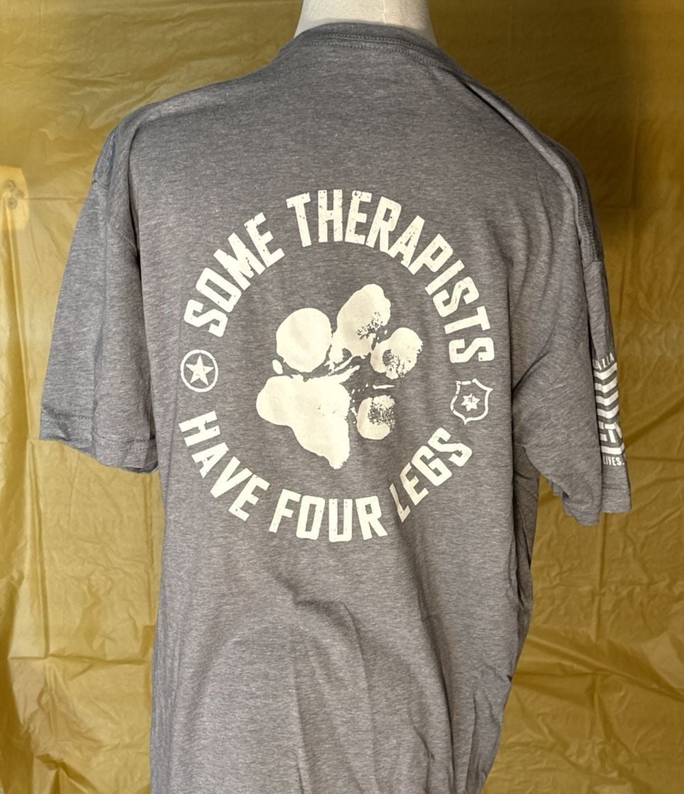 Til Valhalla Project Some Therapists Have Four Legs Graphic T-Shirt Gray 2