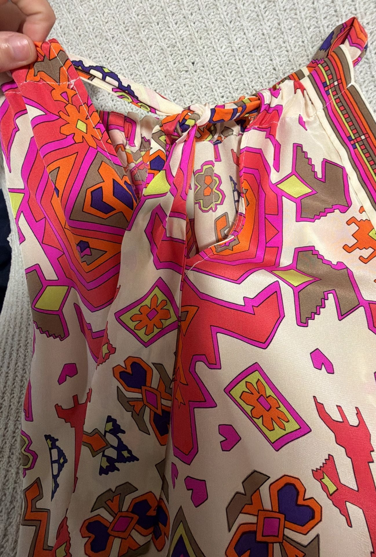 Alice + Trixie Silk Halter Top Size XS Multicolored Boho Print 5