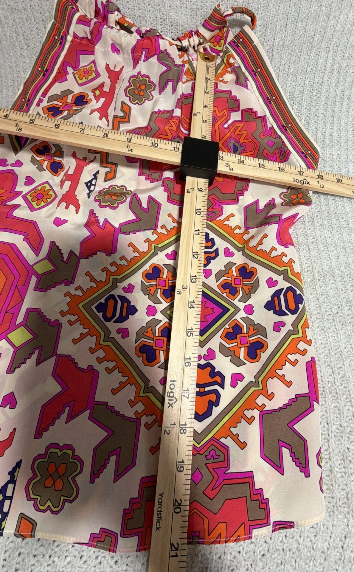 Alice + Trixie Silk Halter Top Size XS Multicolored Boho Print 6