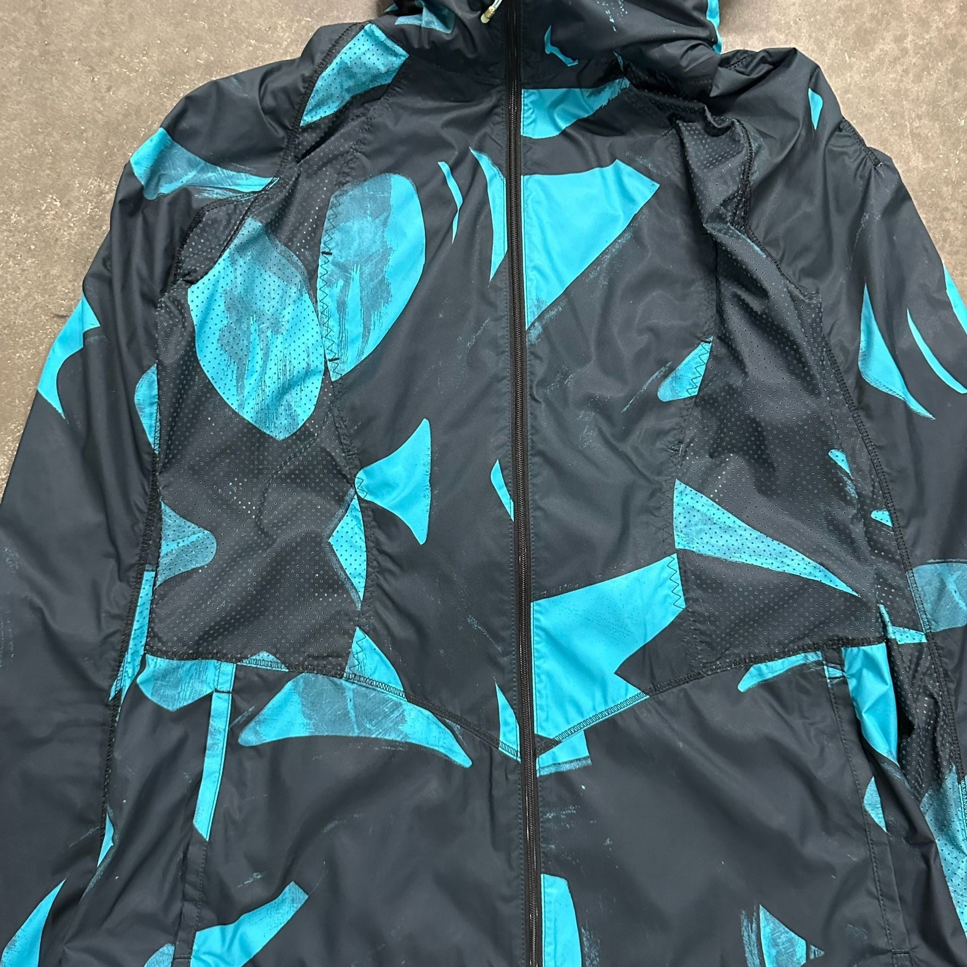 Lululemon Full Zip Hooded Jacket Size 6 Blue Black Abstract Print 6
