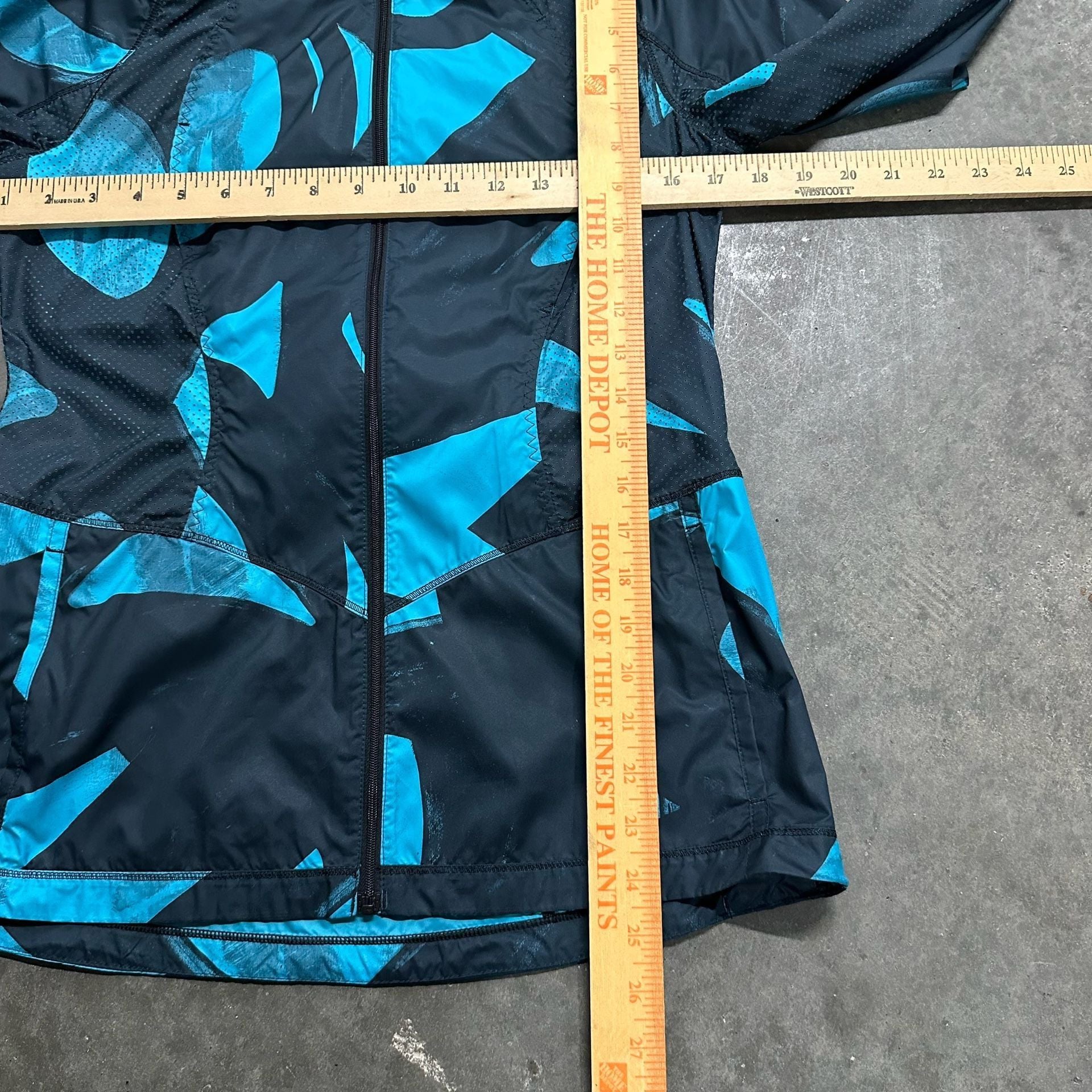 Lululemon Full Zip Hooded Jacket Size 6 Blue Black Abstract Print 7