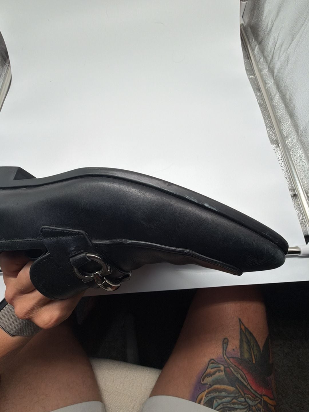 Salvatore Ferragamo Bit Loafers Black Leather 9